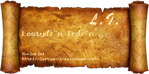 Lestyán Irén névjegykártya