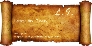 Lestyán Irén névjegykártya